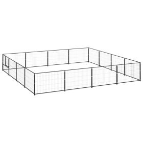 Dog Kennel Black 172.2 ft² Steel