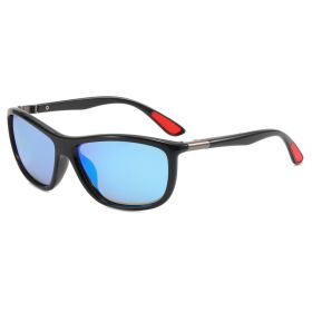 Fashion polarized sunglasses for men and women cross-border cycling glasses UV resistant leisure sports sunglasses (colour: Black framed blue film)