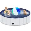 Foldable Dog Pool, Portable Hard Plastic Pet Pool for Dogs and Cats, Sturdy and Durable Pet Wading Pool for Indoor and Outdoor