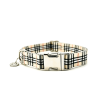 Adjustable Collar - Quick Release Metal Alloy - Beige Plaid