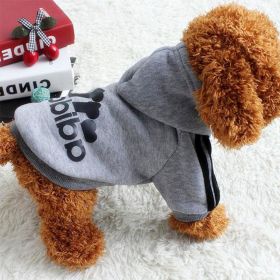 Two Legged Cotton Warm Dog Hoodie (Color: grey)