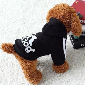 Two Legged Cotton Warm Dog Hoodie (Color: black)