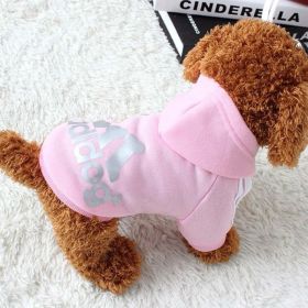 Two Legged Cotton Warm Dog Hoodie (Color: Pink)