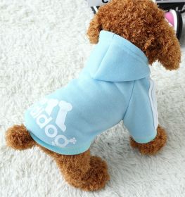 Two Legged Cotton Warm Dog Hoodie (Color: light blue)