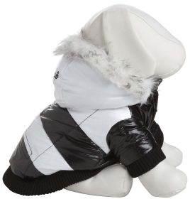 Fashion Striped Ultra-Plush Pet Parka Coat (size: medium)