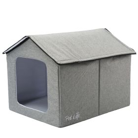 Pet Life "Hush Puppy" Electronic Heating and Cooling Smart Collapsible Pet House (Color: grey)