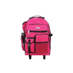 Unisex Deluxe Backpack On Wheels 13.5"x 18.5"x 7" (actual_color: hotpink)