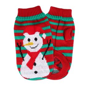 Pet Christmas Turtleneck Sweater Dog Cat Christmas Clothes Snowman Stripes Costume Winter Holiday Sweater for Small Medium Kitten Puppy Cats Dogs (Type: Snowman)