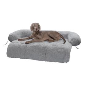 Dog Mat Furniture Protector Fluffy Dog Couch Bed (Color: Light Gray)