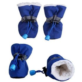 Dog Boots 4 PCS Set (Color: Blue)